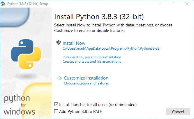 windows install python